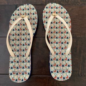 Tory Burch patterned flip flops